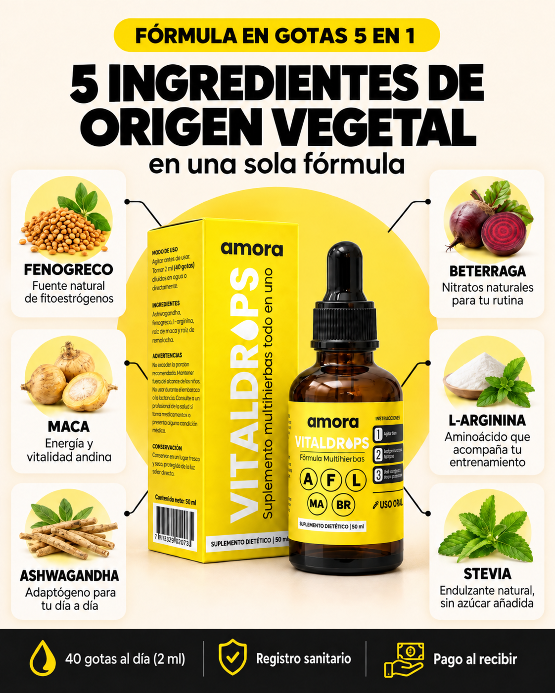 VITALDROPS amora suplemento dietético en gotas 50 ml